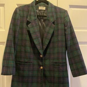 Vintage Christmas Plaid Blazer